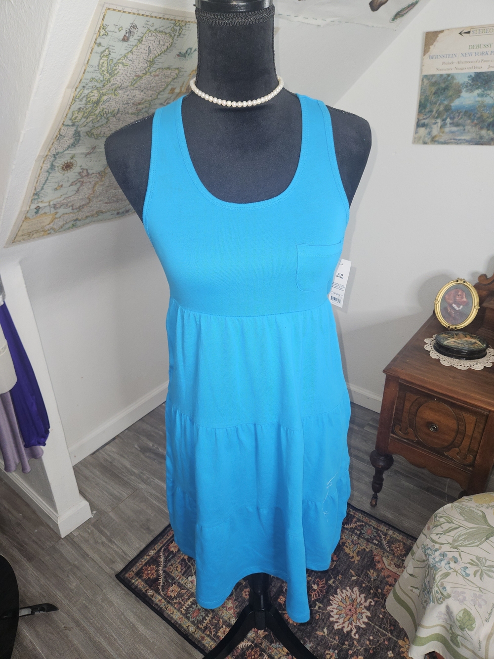 Turquoise Blue Faded Glory Dress NWT